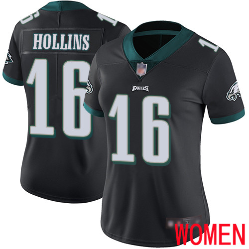 Women Philadelphia Eagles #16 Mack Hollins Black Alternate Vapor Untouchable NFL Jersey Limited Player Football->nfl t-shirts->Sports Accessory